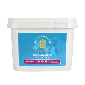 Bioglucomin är ett tillskott med högkoncentrerad glukosamin med tillsats av inulin. Brist på glukosamin resulterar i ömma leder och påverkar kroppen både fysiskt och psykiskt. Det är därför viktigt att ge extra tillskott av glukosamin vid misstanke av brist på ämnet i kroppen. Glukosamin i Eclipse Biofarmabs produkter är ett naturligt ämne med extra hög biologisk upptagningsförmåga.