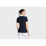 GRETTA_SS_NAVY_DOS Samshield tävlingskjorta med swarovski