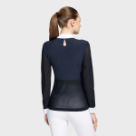 SQUARE_ALOISE_BOREAL_LS_NAVY_PARADISE_SHINE_DOS Samshield tävlingskjorta lång ärm blå med swarovski