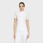 SQUARE_GRETTA_SPORT_ROSEWATER_FACE Samshield rosa och vit tävlingskjorta med swarovski