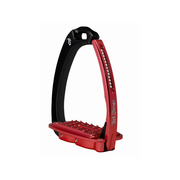 Tech stirrups sloped evo swarovski svart röd