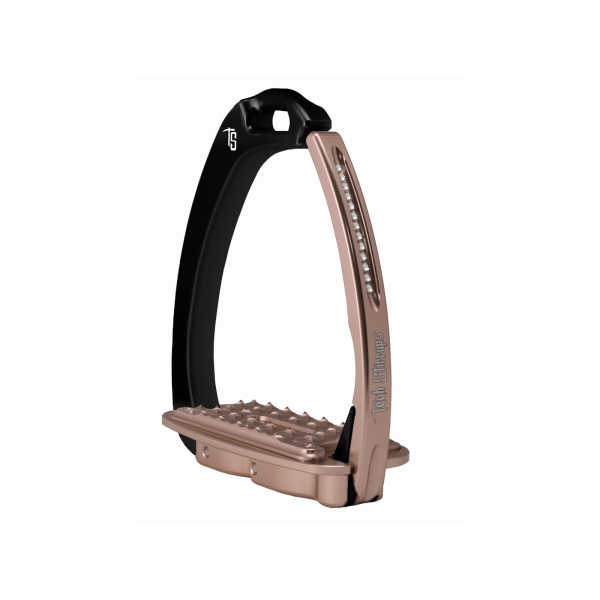 Tech stirrups sloped evo swarovski svart rose