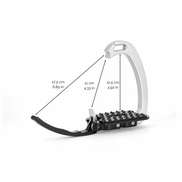 Tech stirrups sloped evo silver svart