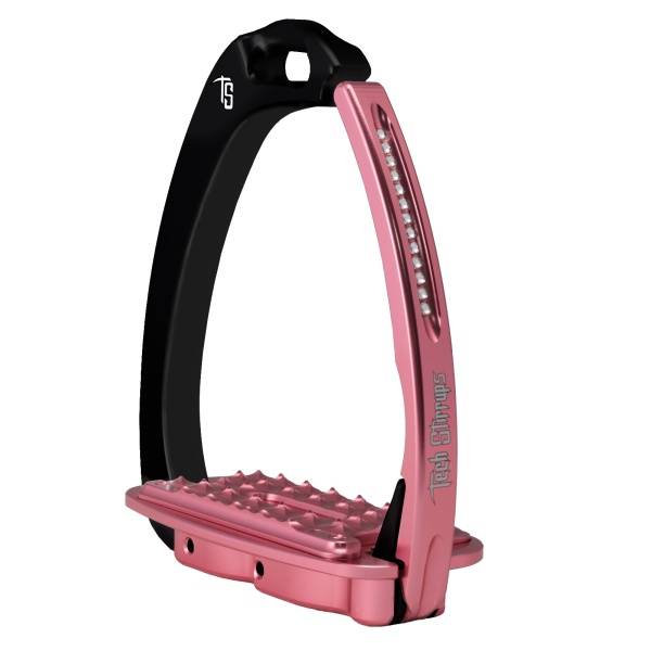 Tech stirrups sloped evo swarovski svart rosa